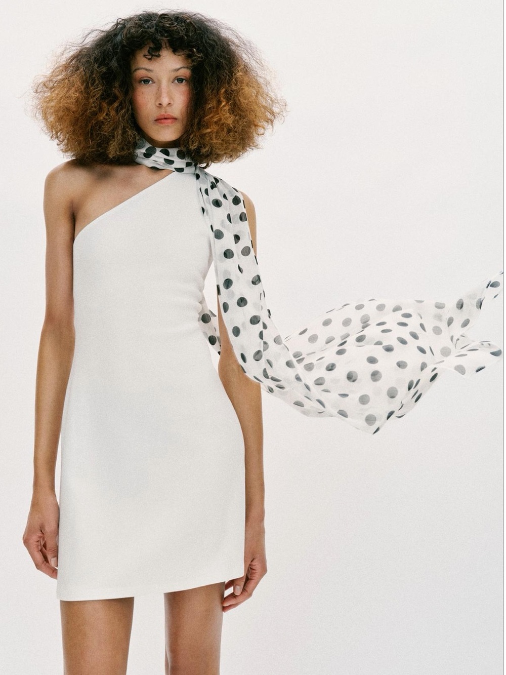 Zara One-Shoulder White Mini Dress
